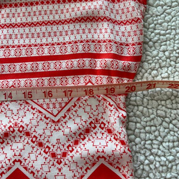 Solitaire Red White Short Sleeve Blouse Medium - Picture 9 of 9